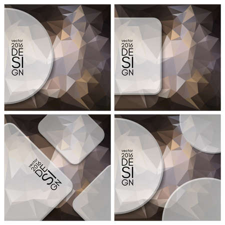 Colorful triangular abstract design template. Vector illustration set.のイラスト素材