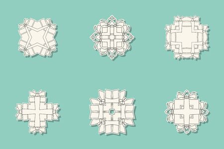 Abstract Design Monogram Templates Set. Geometric Monogram Retro Monogram Background. Vector Illustration.のイラスト素材