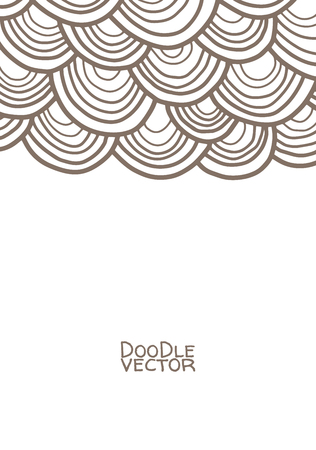Abstract background of overlapping striped circles. Doodle design. Vector illustration.のイラスト素材