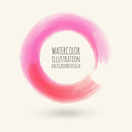 Watercolor circle texture. Ink round stroke on white background. Simple style. Vector illustration of grunge circle stains.のイラスト素材
