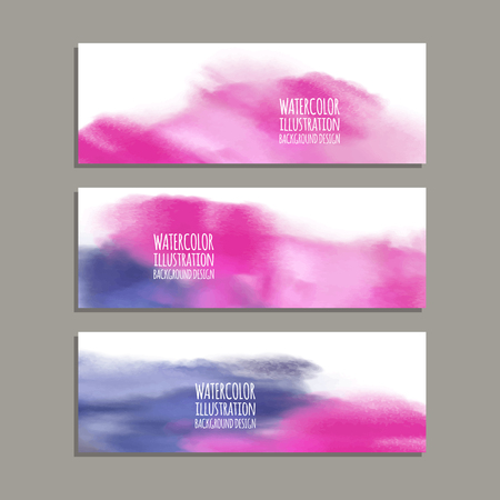 Vector banner shapes collection isolated on white background. Hand drawn abstract paint brush strokes set. Watercolor elements.のイラスト素材