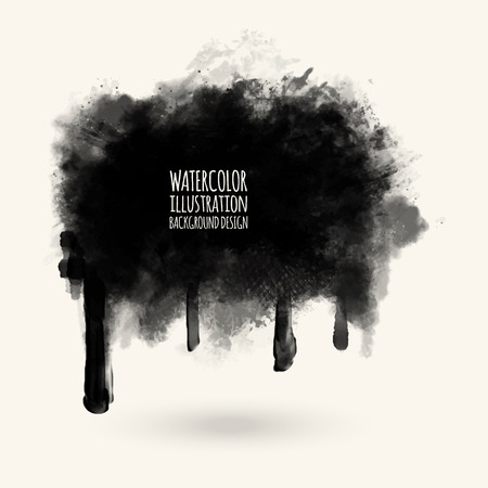 vector splats splashes and blobs of black ink paint in different shapes drips isolated on whiteのイラスト素材
