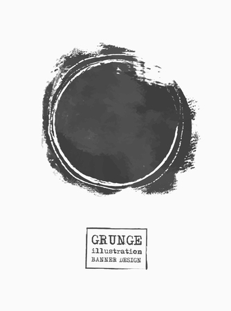 Abstract big gray grunge circle on white background. Sealed with decorative red stamp. Stylized symbol of Japan. Vector illustration.のイラスト素材