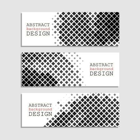 Halftones Banner. Monochrome Design element. Distress Dirty Damaged Spotted Square Overlay Dots Texture . Grunge Effect .のイラスト素材