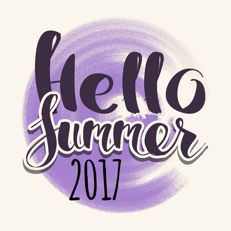 lettering composition of Summer Vacation isolated on color paint background.のイラスト素材