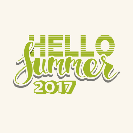 Background with Lettering Hello Summer. Vector Illustrationのイラスト素材