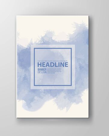 Watercolor blue color design banner Vector illustrationのイラスト素材