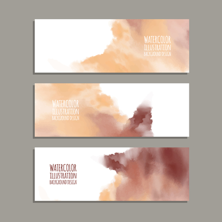 Vector banner shapes collection isolated on white background. Hand drawn abstract paint brush strokes set. Watercolor elements.のイラスト素材