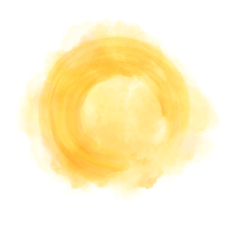 Abstract yellow watercolor brush strokes painted on white background. Texture paper. Vector illustration.のイラスト素材
