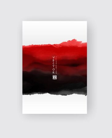 Elegant brochure template design with ink brush elements. Abstract decoration. Vector illustration.のイラスト素材