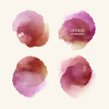Vector color brush strokes set. Watercolor Grunge isolated elements. Smoke brushes for your design. Freehand. Ink splash. Acrylic stamp. Vector illustrationのイラスト素材