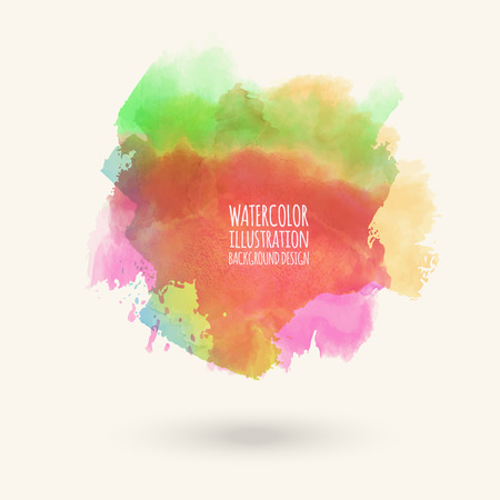 Abstract bright watercolor blob on white background. The color splashing in the paper. Hand drawn. Vector illustration.のイラスト素材