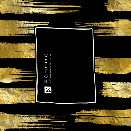 Abstract vector gold glittering textured art illustration.のイラスト素材