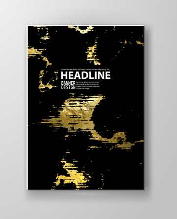 Black and Gold Design Templates for Brochures, Flyers, Mobile Technologies, Applications, Online Services, Typographic Emblems, Logo, Banners and Info graphic.のイラスト素材