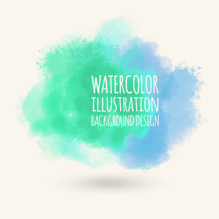 abstract green color watercolor splash. vector illustration.のイラスト素材