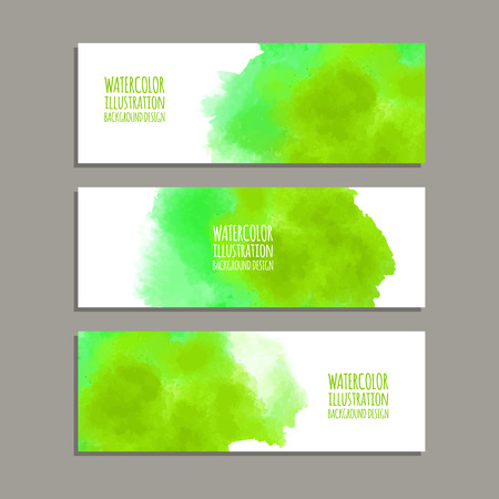 Vector banner shapes collection isolated on white background. Hand drawn abstract paint brush strokes set. Watercolor elements.のイラスト素材