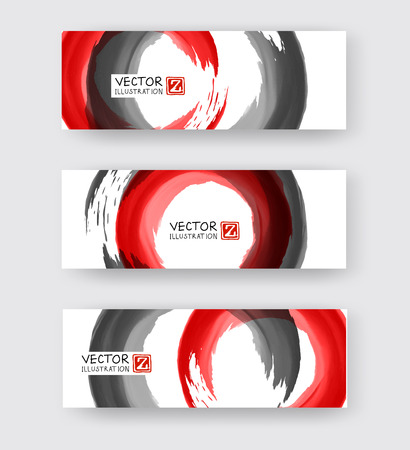 Banners with abstract black ink element wash painting element in East Asian style. Traditional Japanese ink painting sumi-e. Hieroglyph - clarity.のイラスト素材