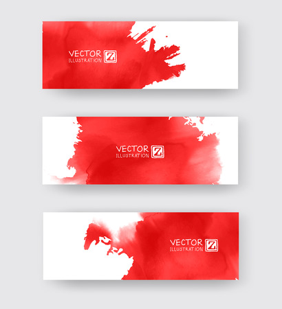 Banners with abstract red ink element wash painting element in East Asian style. Traditional Japanese ink painting sumi-e. Hieroglyph - clarity.のイラスト素材