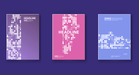 Minimal color covers design. Geometric circle halftone background. Vector illustration.のイラスト素材