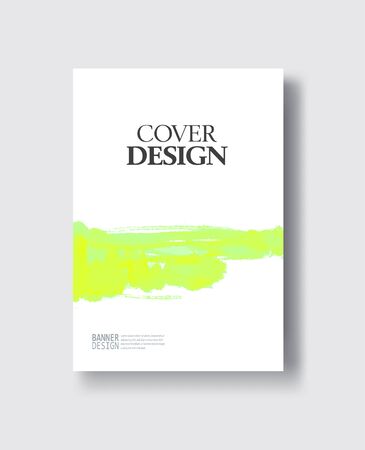 Elegant brochure template design with ink brush elements. Abstract decoration. Vector illustration.のイラスト素材