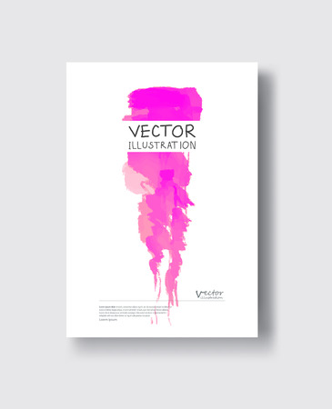Elegant brochure template design with ink brush elements. Abstract decoration. Vector illustration.のイラスト素材