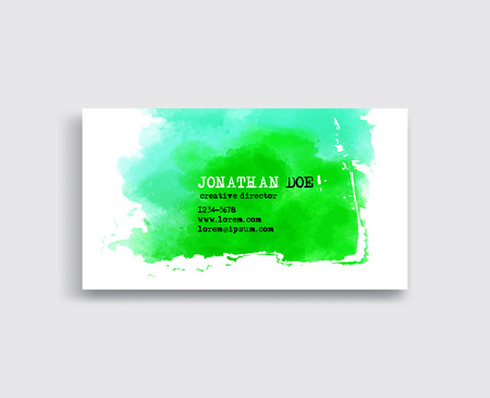 A Vector Banners with Green Watercolor Splash. Abstract Background for Business, Flyers and Posters.のイラスト素材