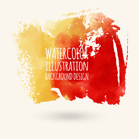 Watercolor red orange pant stain on white backgroundのイラスト素材