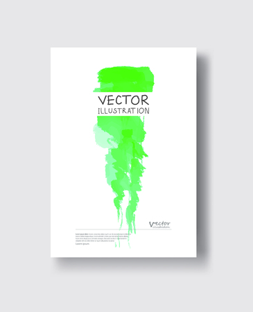 Elegant brochure template design with ink brush elements. Abstract decoration. Vector illustration.のイラスト素材