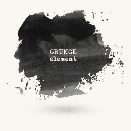 Hand drawn water ink stains. hand drawn black blots design elements. abstract ink spots. Ink splattered background element.のイラスト素材