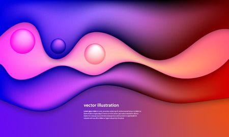 Gradient covers design. Colorful Fluid shapes composition. Future 3d wave patterns. Vector illustration.のイラスト素材