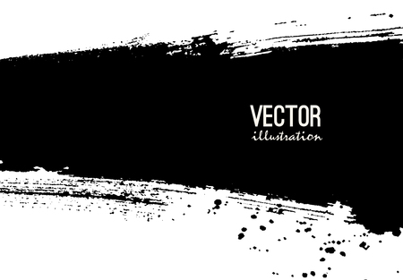 Paint black banner. Brush stroke. Vector grunge background with place for your text.のイラスト素材