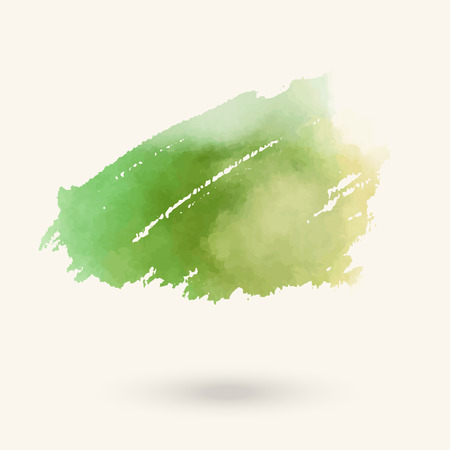 Vector green brush strokes. Watercolor Grunge isolated elements. Smoke brushes for your design. Freehand. Ink splash. Acrylic stamp. Vector illustrationのイラスト素材