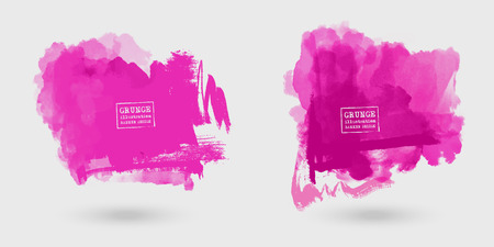 Hand painted watercolor elements set, abstract watercolor background, vector illustrationのイラスト素材