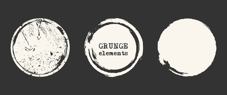 Grunge circle shapes. Abstract vector illustration setのイラスト素材