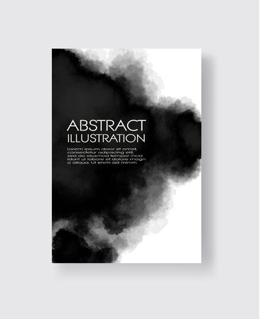 black ink brush stroke banner on white background. Japanese style. Vector illustration of grunge watercolor stains.のイラスト素材