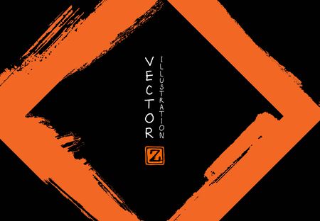 Abstract ink brush stroke on horizontal background. Japanese style. Vector illustration of grunge elements.のイラスト素材