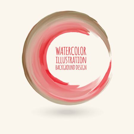 Watercolor texture. Ink round stroke on white background. Simple style. Vector illustration of grunge circle stains.のイラスト素材