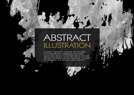 Vector Black and Silver Design Templates for Brochures, Flyers, Mobile Technologies, Applications, Online Services, Typographic Emblems,  Banners and Infographic. Golden Abstract Modern Background.のイラスト素材