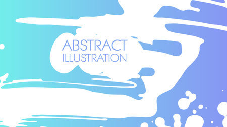 Color gradient ink brush stroke on white background. Japanese style. Vector illustration of grunge stainsのイラスト素材