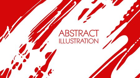 Cool vector bright poster with red abstract ink color elements.. Poster, brochure, banner or flyer template design. Grunge vector illustration.のイラスト素材