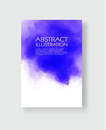 Bright blue textures, abstract hand painted watercolor banner, greeting card or invitation templates, vector illustration.のイラスト素材