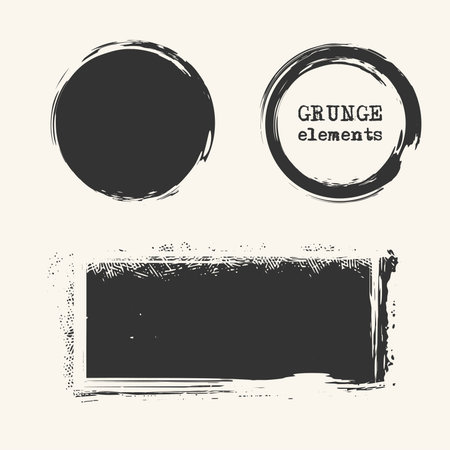 Abstract grunge stamp element set on white background. Vector illustrationのイラスト素材