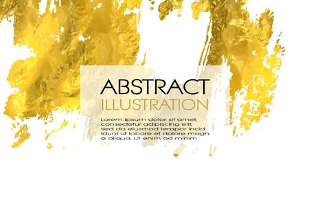 Vector White and Gold Design Templates for Brochures, Flyers, Mobile Technologies, Applications, Online Services, Typographic Emblems, Logo, Banners and Infographic. Golden Abstract Modern Background.のイラスト素材