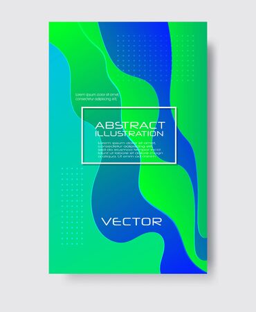Dynamic style green bluewave banner design. Color elements with fluid gradient. Creative vector illustration for web, poster, landing, page, cover, card, promotion.のイラスト素材
