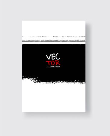 Black ink brush stroke on white background. Minimalistic style. Vector illustration of grunge element stains.Vector brushes illustration.のイラスト素材
