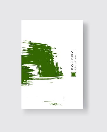 Abstract ink brush banners with grunge effect. Vector illustrationのイラスト素材