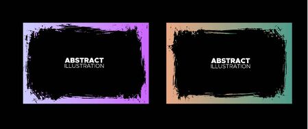 Set of grunge vector frames. Grunge background. Abstract retro background. Vintage vector backgrounds. Design elements. Texture background. Abstract shapes vector packのイラスト素材