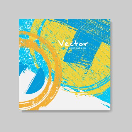 Hand Drawn Universal Card. Design for Flyers, Placards, Posters, Invitations, Brochures. Artistic Bright Creative Templates. Abstract Grunge Modern Style. Vector Illustration.のイラスト素材