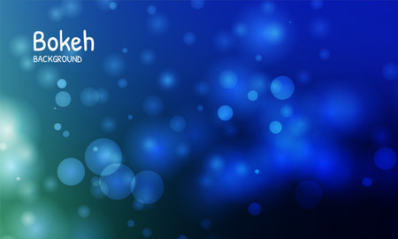 Blue color background. Blur bokeh light effect. Abstract vector illustrationのイラスト素材