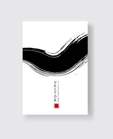 Abstract ink brush banners with grunge effect. Vector illustrationのイラスト素材